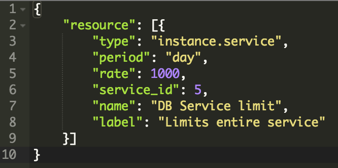 DB Service Limit Example