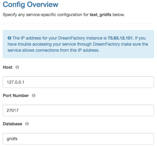 GridFS Service Config Example